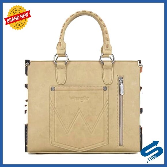 Western Animal Print Tote Bag with Top Handle and Multiple Pockets - Picture 6 of 7